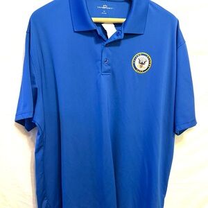 Mens Polo Shirt with US Navy Embroidered Logo Sz 2XL